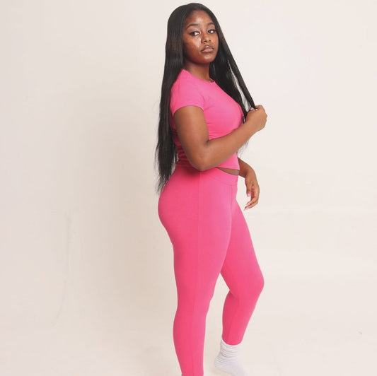 Cotton Ribbed Pants Set