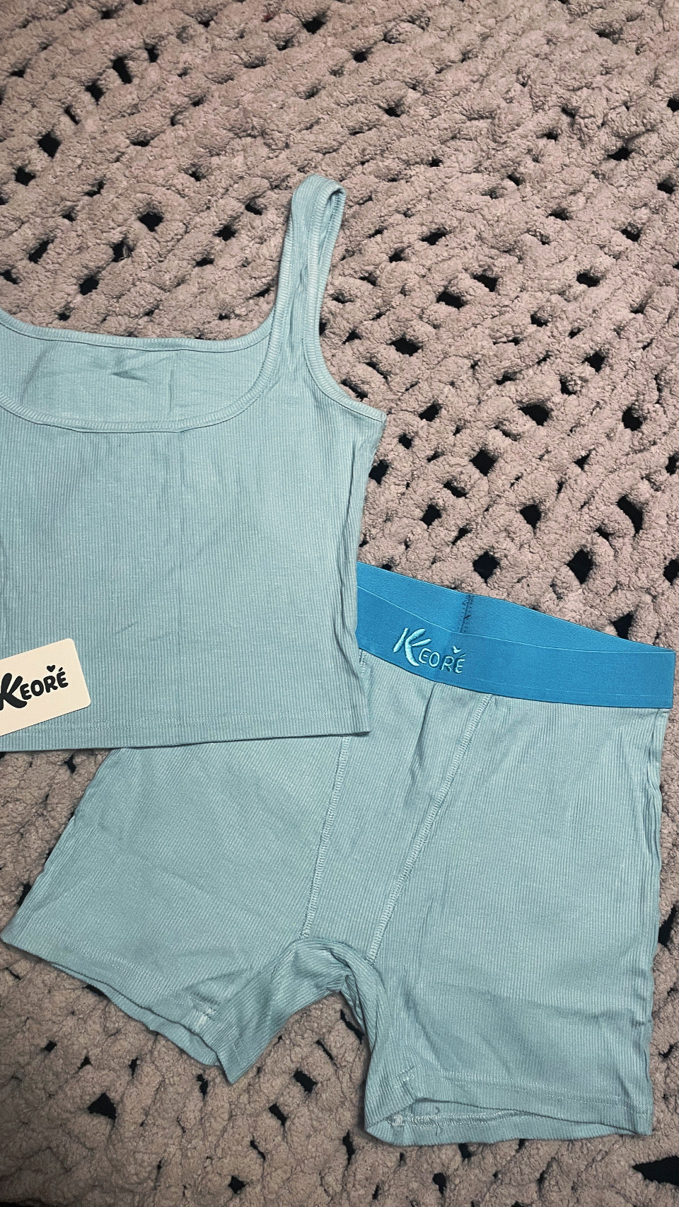 Cotton Ribbed Shorts Set
