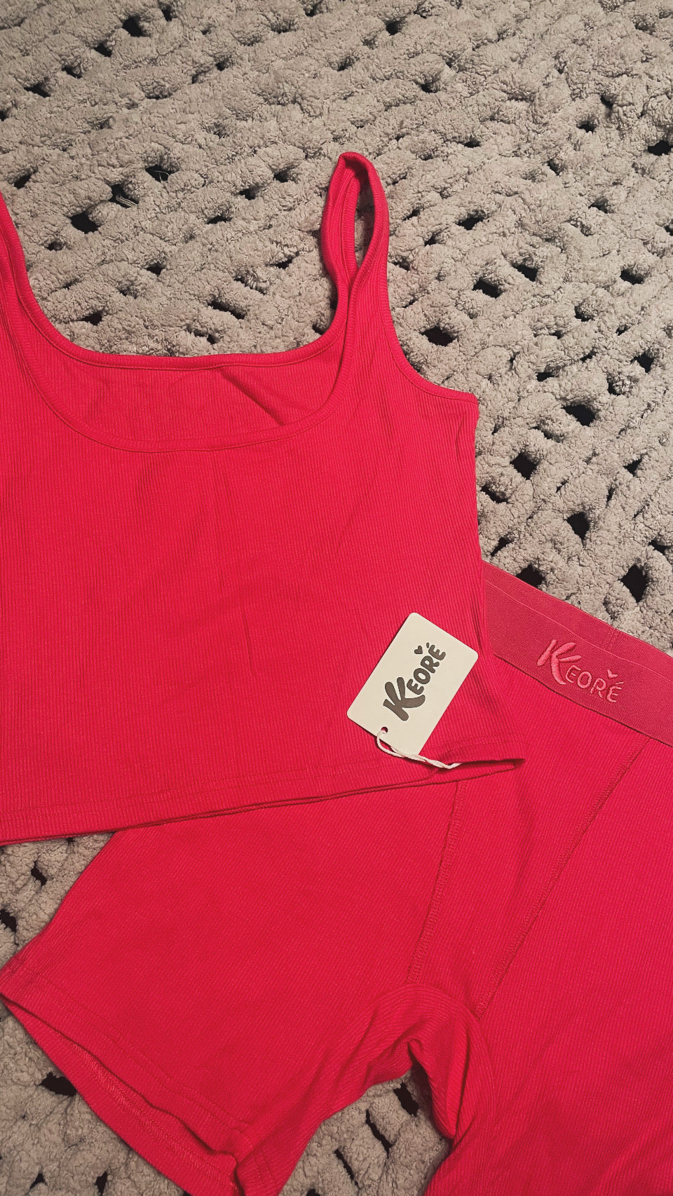 Cotton Ribbed Shorts Set